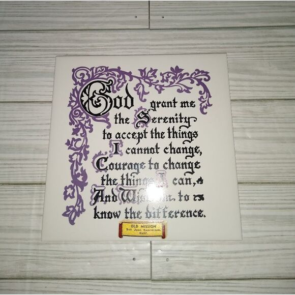 Vintage Religious Tile God Grant Me Serenity Old Mission San Juan Capistrano CA. - Picture 3 of 7